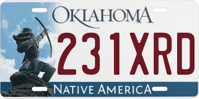 OK license plate 231XRD