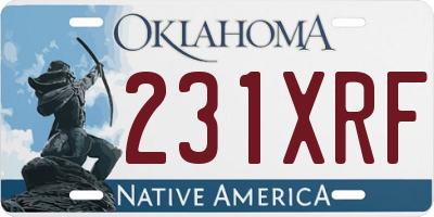 OK license plate 231XRF