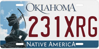 OK license plate 231XRG