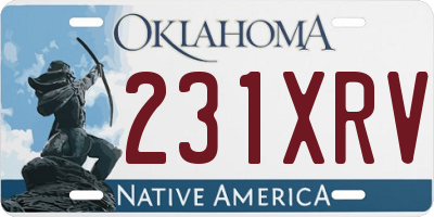 OK license plate 231XRV