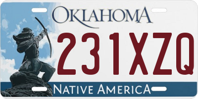 OK license plate 231XZQ