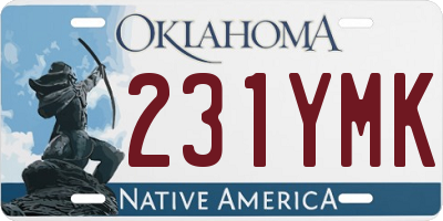 OK license plate 231YMK