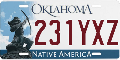 OK license plate 231YXZ