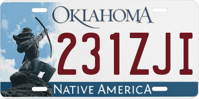 OK license plate 231ZJI