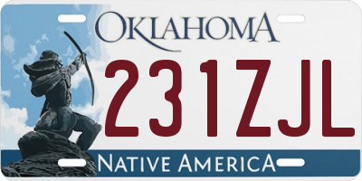 OK license plate 231ZJL