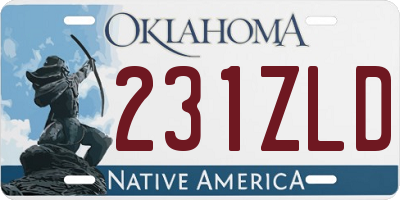 OK license plate 231ZLD