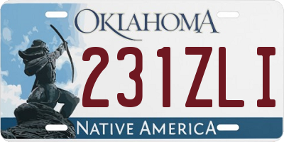 OK license plate 231ZLI