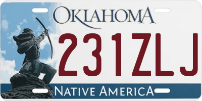 OK license plate 231ZLJ