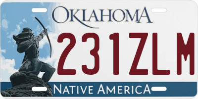 OK license plate 231ZLM