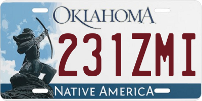 OK license plate 231ZMI