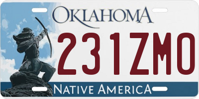 OK license plate 231ZMO