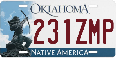 OK license plate 231ZMP