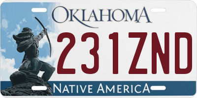 OK license plate 231ZND