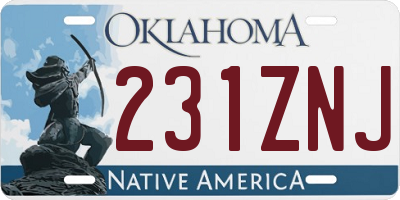 OK license plate 231ZNJ