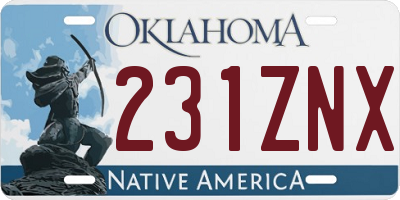 OK license plate 231ZNX