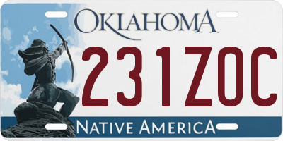 OK license plate 231ZOC