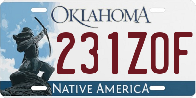 OK license plate 231ZOF