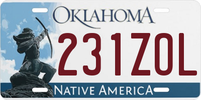 OK license plate 231ZOL