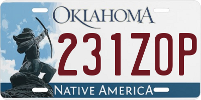 OK license plate 231ZOP