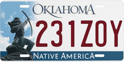 OK license plate 231ZOY