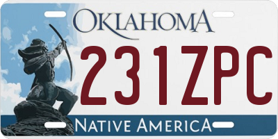 OK license plate 231ZPC