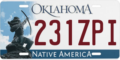OK license plate 231ZPI