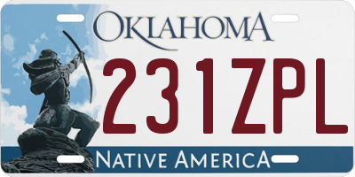 OK license plate 231ZPL