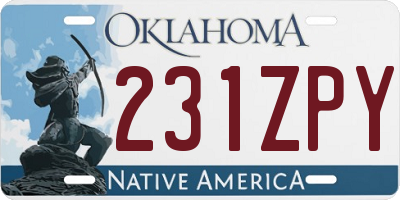 OK license plate 231ZPY