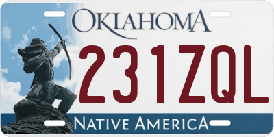 OK license plate 231ZQL