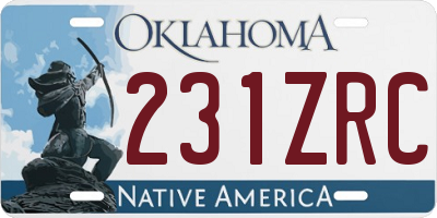 OK license plate 231ZRC