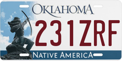 OK license plate 231ZRF