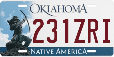 OK license plate 231ZRI