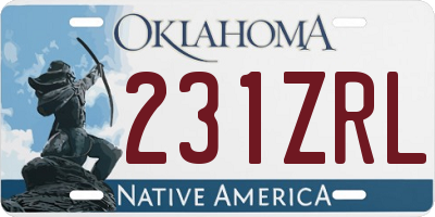 OK license plate 231ZRL