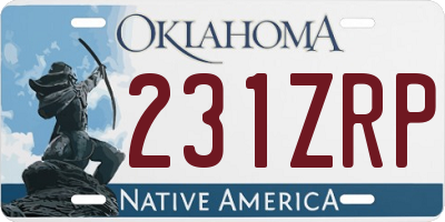OK license plate 231ZRP