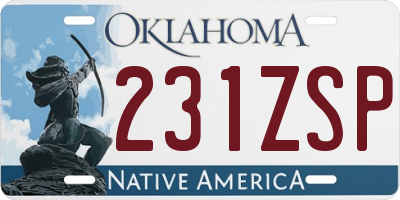 OK license plate 231ZSP