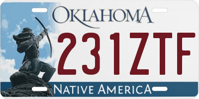 OK license plate 231ZTF