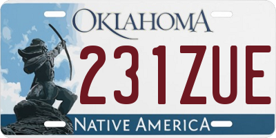 OK license plate 231ZUE