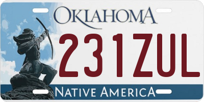 OK license plate 231ZUL