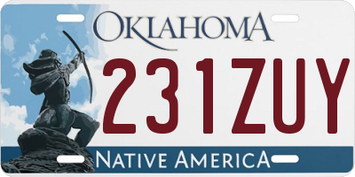 OK license plate 231ZUY