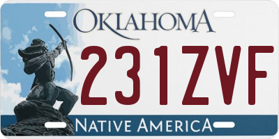 OK license plate 231ZVF