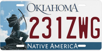 OK license plate 231ZWG