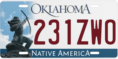 OK license plate 231ZWO