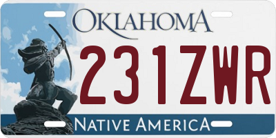 OK license plate 231ZWR