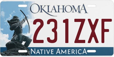 OK license plate 231ZXF