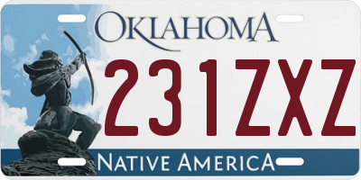 OK license plate 231ZXZ