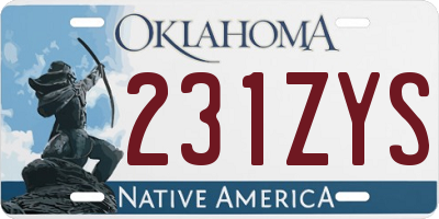 OK license plate 231ZYS