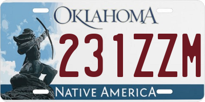 OK license plate 231ZZM
