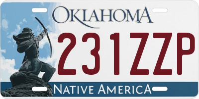 OK license plate 231ZZP