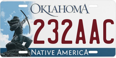 OK license plate 232AAC