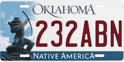 OK license plate 232ABN